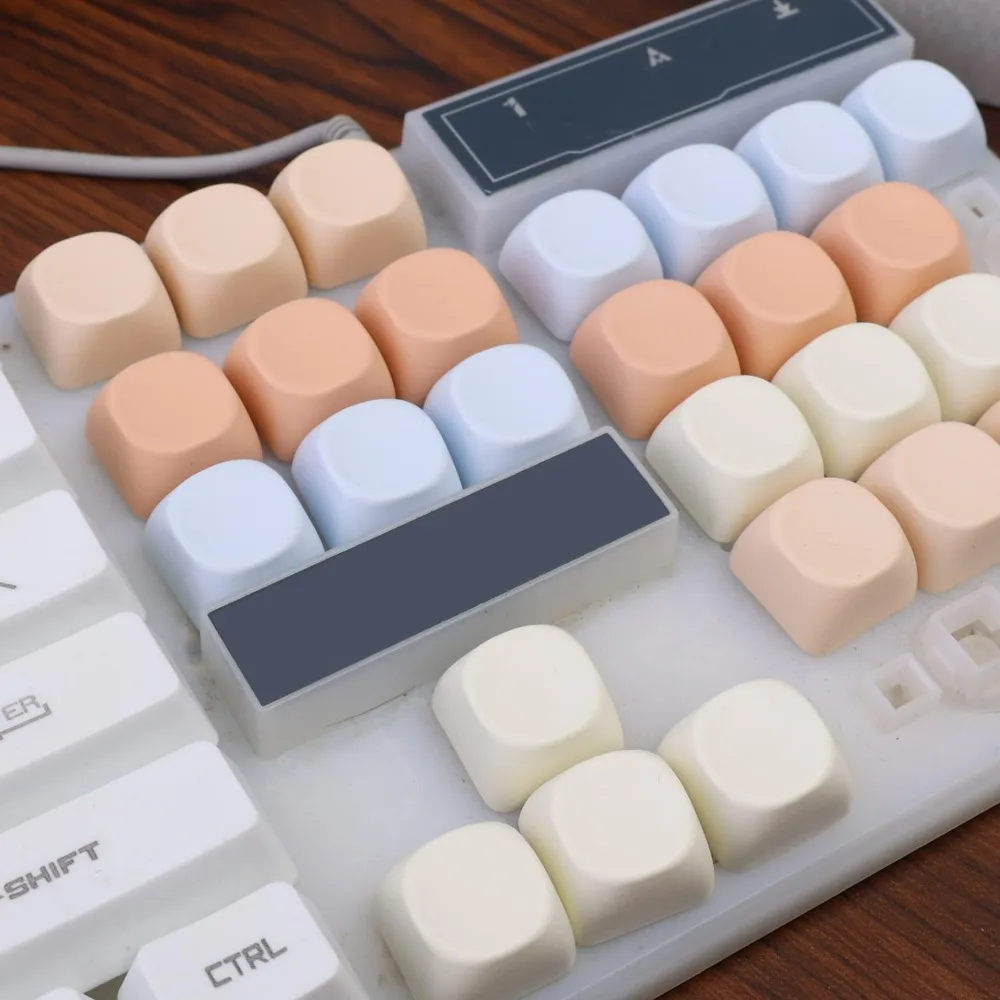 10pcs Multi Colors Key Caps DIY No Print Keycap PBT Blank Keycaps Macaron for MX Gaming Mechanical Cross Axis Universal Keyboard
