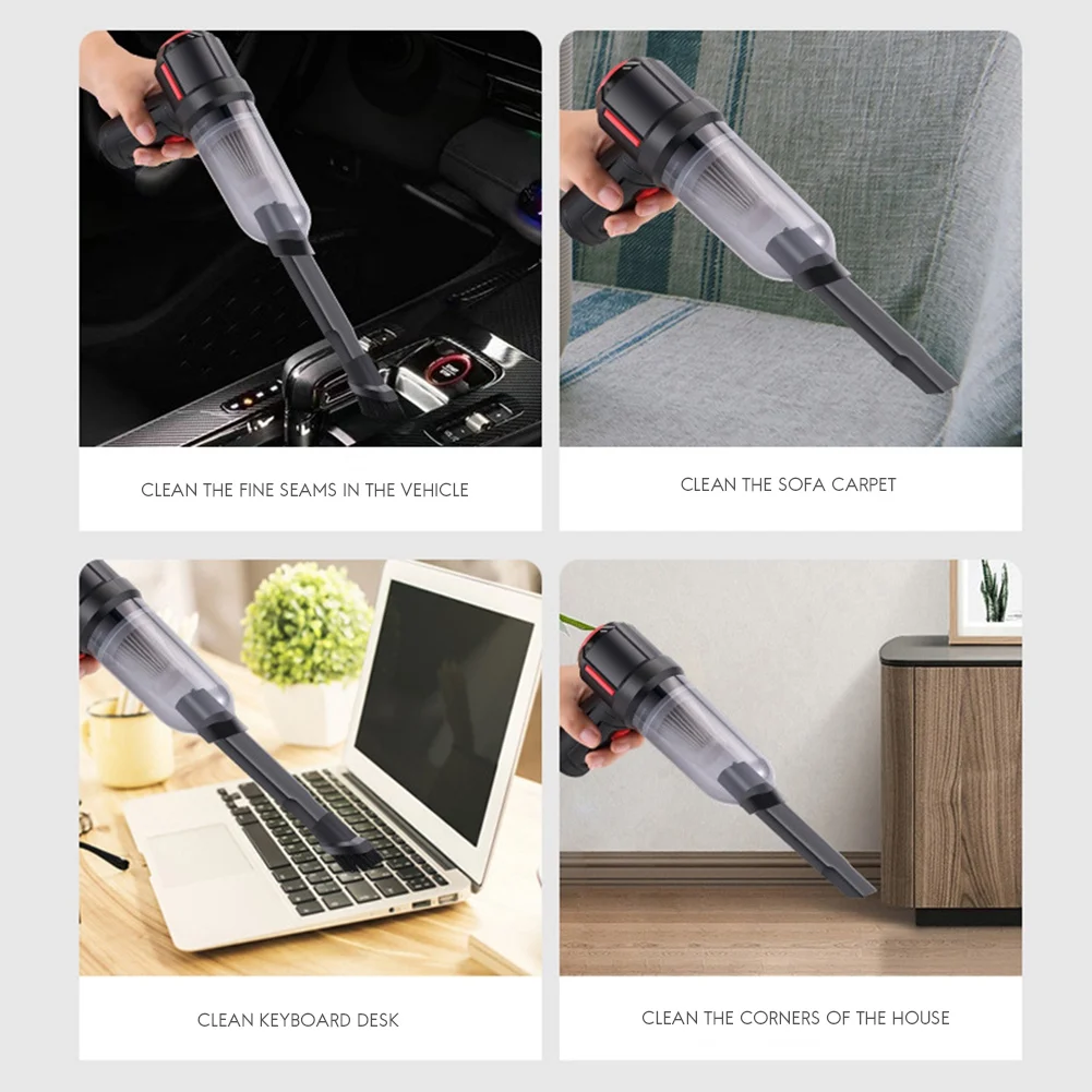

【СЕЙЧАС СКИДКА】Портативный беспроводной автомобильный пылесос 4-в-1, 9000Па, 120Вт, с функцией выдувания, ручной, для авто и дома