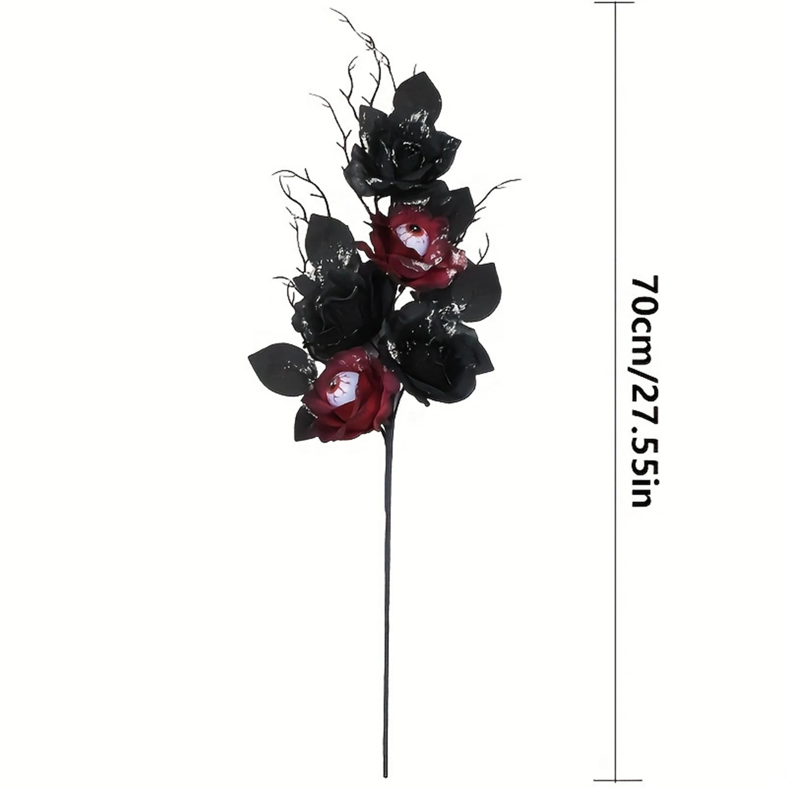 할로윈 꽃병용 줄기, 장미 눈알이 있는 인공 죽은 나뭇가지, 파티 센터피스용 조화 꽃꽂이