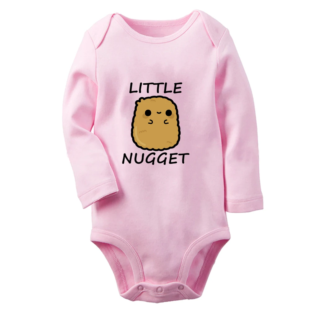 iDzn New Little Nugget Cute Baby Rompers Baby Boys Girls Fun Print Bodysuit Infant Long Sleeves Jumpsuit Kids Soft Clothes