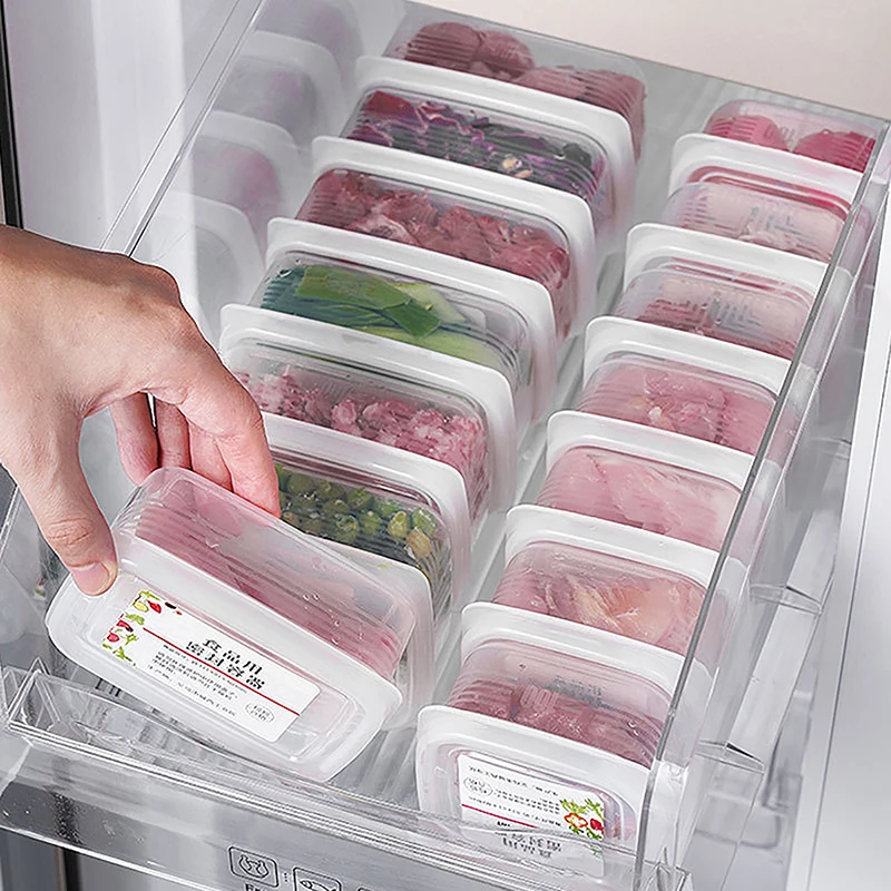 Frozen Meat Storage Box Portable Refrigerator Fruit Vegetable Fresh-Keeping Organizer Box Transparent Cheese Container Kitchen