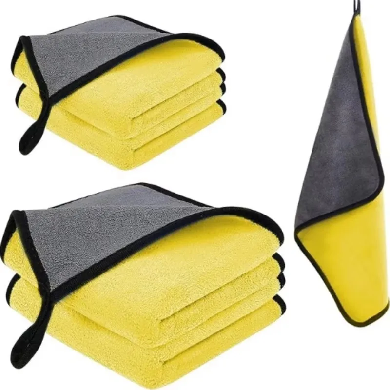1/5/10PCS Car Wash Microfiber Towel 30x30/60CM Car Cleaning Drying Cloth Hemming Car Care Cloth Detailing Car Wash Towel