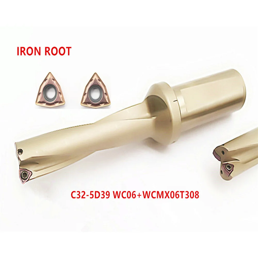 

1P C32-5D39 WC06 U drill indexable drill + 2P WCMX06T308-FZ 6115 insert milling tools drills