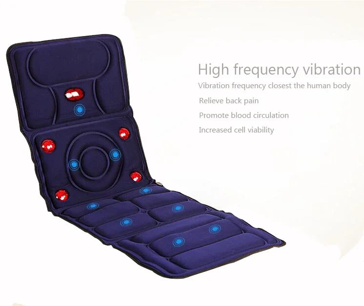 8 Mode Full-Body Massager Far Infrared Relieve Back Fatigue Mattress Cushion Vibration Head