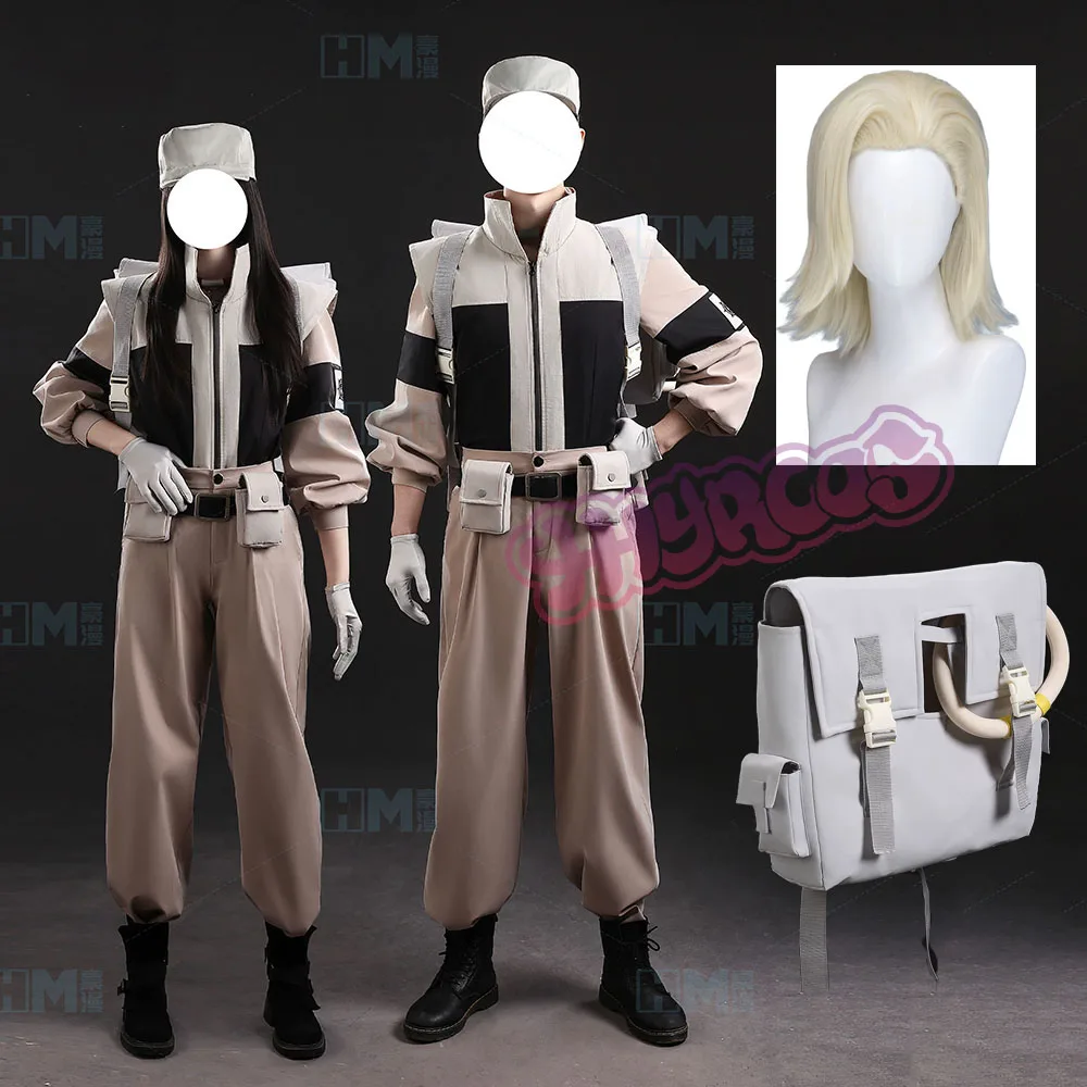 

Anime Tunito Follo Supporter Cosplay Costume Wig Gachiakuta Follo Cosplay Bag Uniform Costume CChoker Halloween Accessories