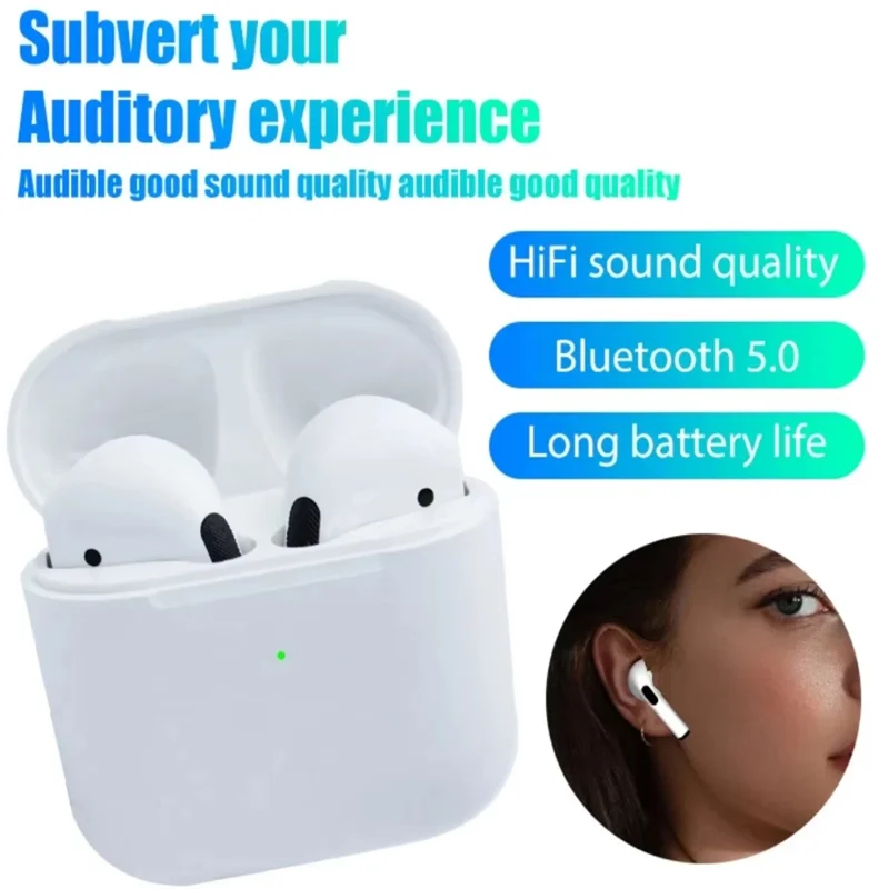 Original Pro 4 TWS Wireless Headphones Fone Bluetooth Earphones Pods In Ear Earbuds Pro4 Headset For Xiaomi Lenovo Earphones