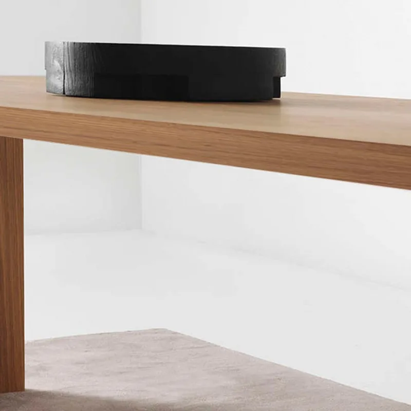 طاولة طعام من الخشب الصلب، مكتب بسيط، طاولة شريطية بتصميم مستطيل، شقة منزلية صغيرة