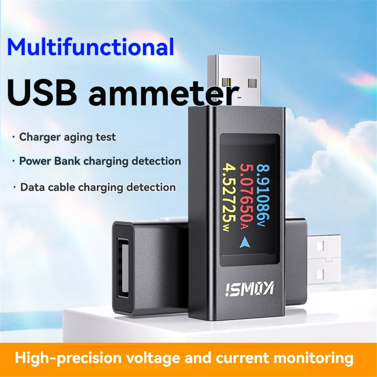 KOWSI USB Ammeter Multi-Function Digital Display DC Voltage AmmeterJAS