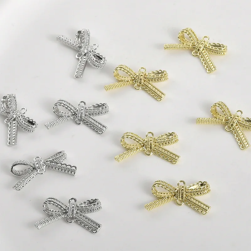 

Материал для изготовления украшений: 14-каратное золото, сохраняющее цвет, универсальный кружевной бант, двойное крепление, для браслетов, ожерелий, серег, аксессуаров ручной работы