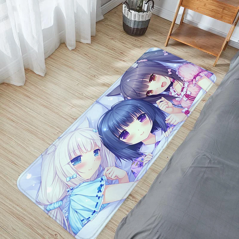 NekoPara Floor Mat Bathroom Carpet Living Room Rug Bedroom Mats Home Entrance Doormat Custom Carpets Rugs Bath Foot Kitchen Door