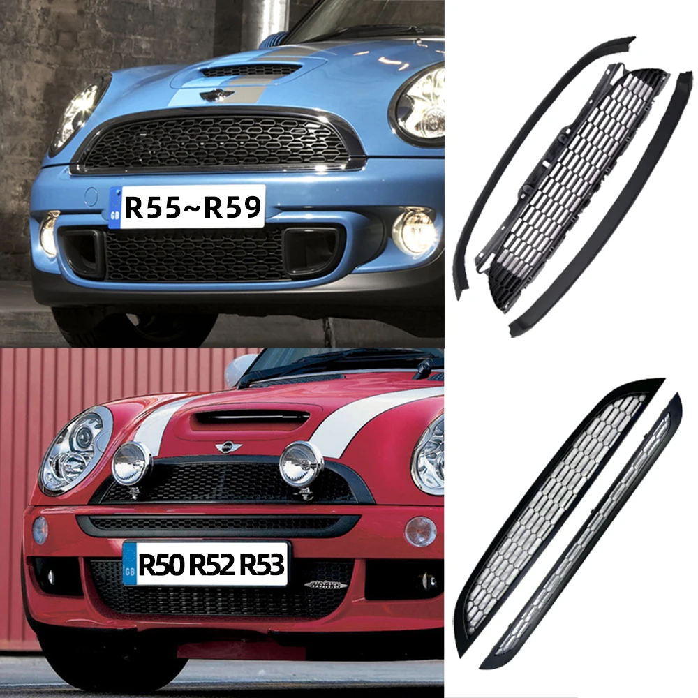 Brand New ABS Plastic Replacement Stick On Type Front Grill Trim Mesh For Mini Cooper R50 R52 R53 R55 R56 R57 R58 R59 LCI Car