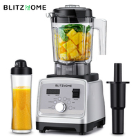Blitzhome 1000W Heavy Duty Commercial Grade Timer Blender Mixer Juicer Fruit Food Processor Ice Smoothies BPA Free 1.75L Jar