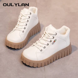 2024 New Versatile and Comfortable Women's Shoes Fashion Ladies High Top Casual Shoes Flat Bottom Students Platform Ankle Boots