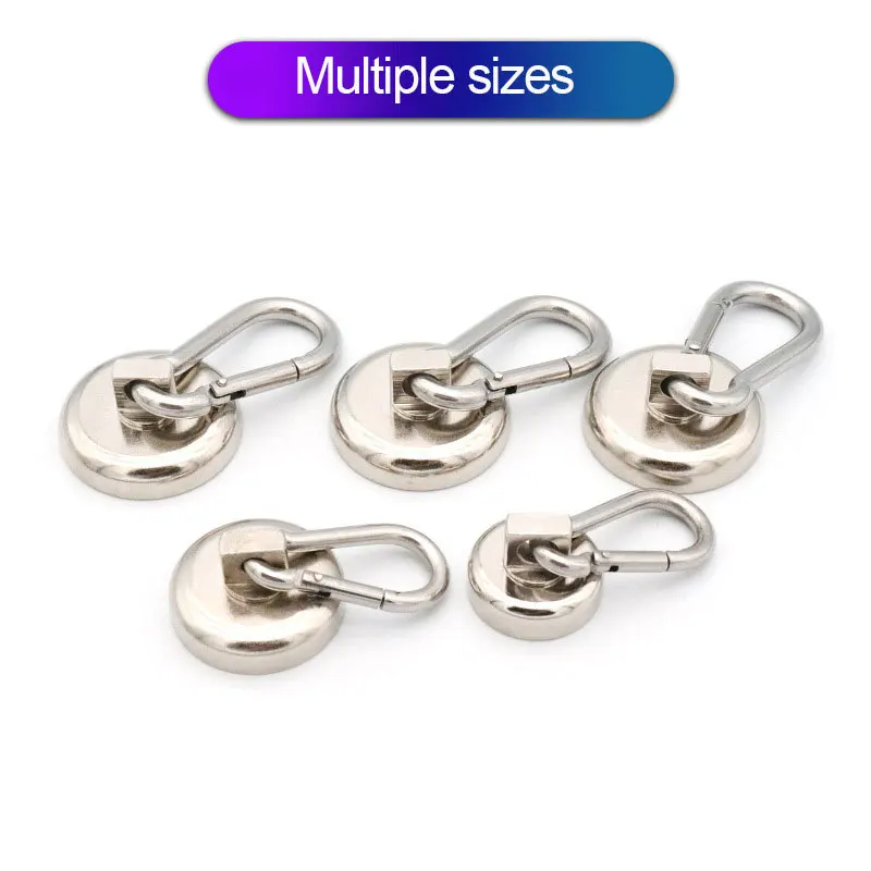 5~20PCS Strong Neodymium Magnet N35 NdFeB Magnet Carabiner Magnetic Hook Fishing Salvage Magnets Rare Earth Magnet Suction Cup