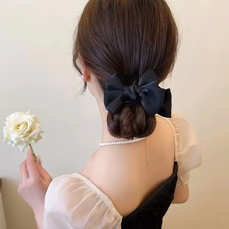 Elegant Bow Tie Hair Claws Clips Colored Ribbon Barrettes Hairpins For Girls Bun Women Hair Ponytail Clip Accessories Headwear