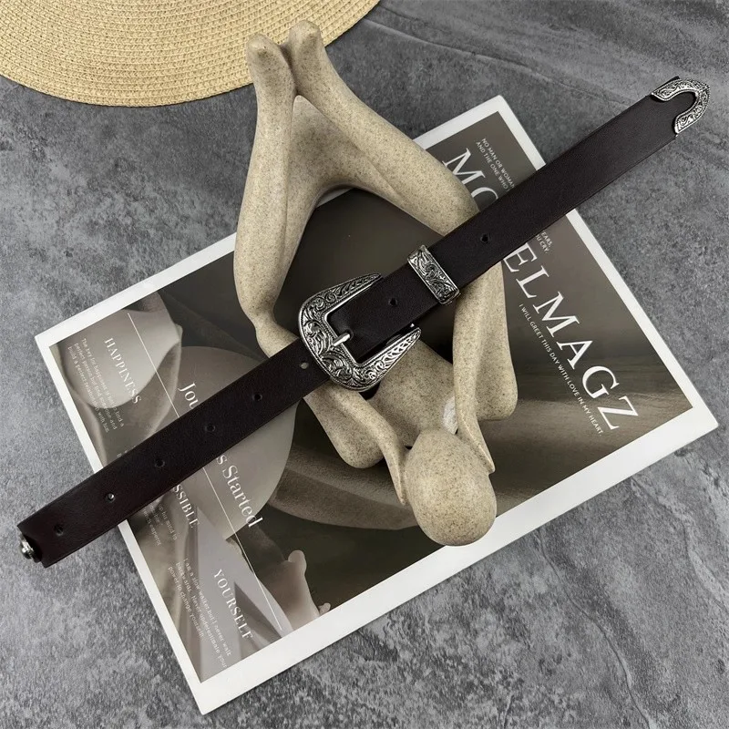 여성용 빈티지 PU 가죽 리벳 코르셋 여성용 허리띠 코트 허리띠 드레스 장식 좁은 벨트 J1699