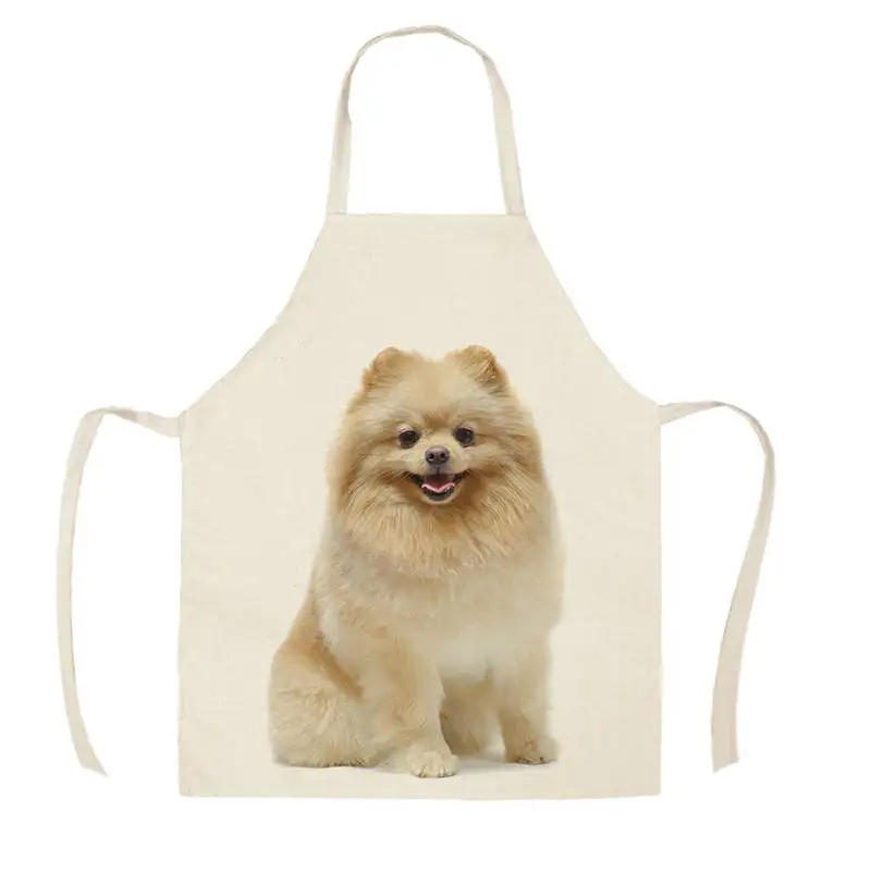 Cute puppy cat pattern apron Home kitchen cooking baking apron anti-fouling cleaning tool