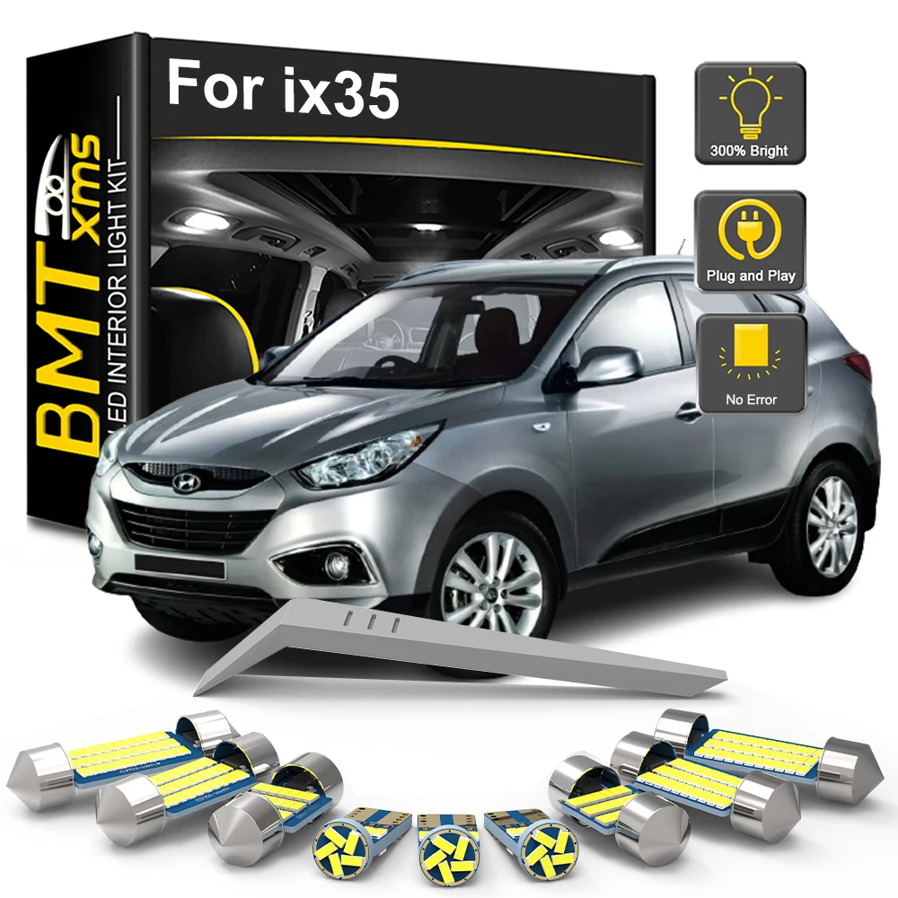 BMTxms 11Pcs For Hyundai ix35 2010 2011 2012 2013 2014 2015 Vehicle LED Interior Light Bulb Kit Reading Dome Trunk Indoor Lamp