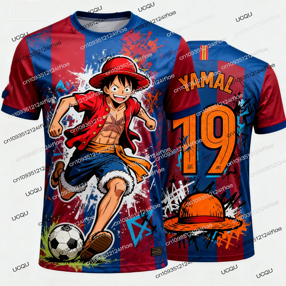 2025 جديد قطعة واحدة لوفي طبعة خاصة لكرة القدم جيرسي تي شيرت اسبانيا No.19 يامال لكرة القدم جيرسي التي شيرت مروحة خاصة جيرسي كيت