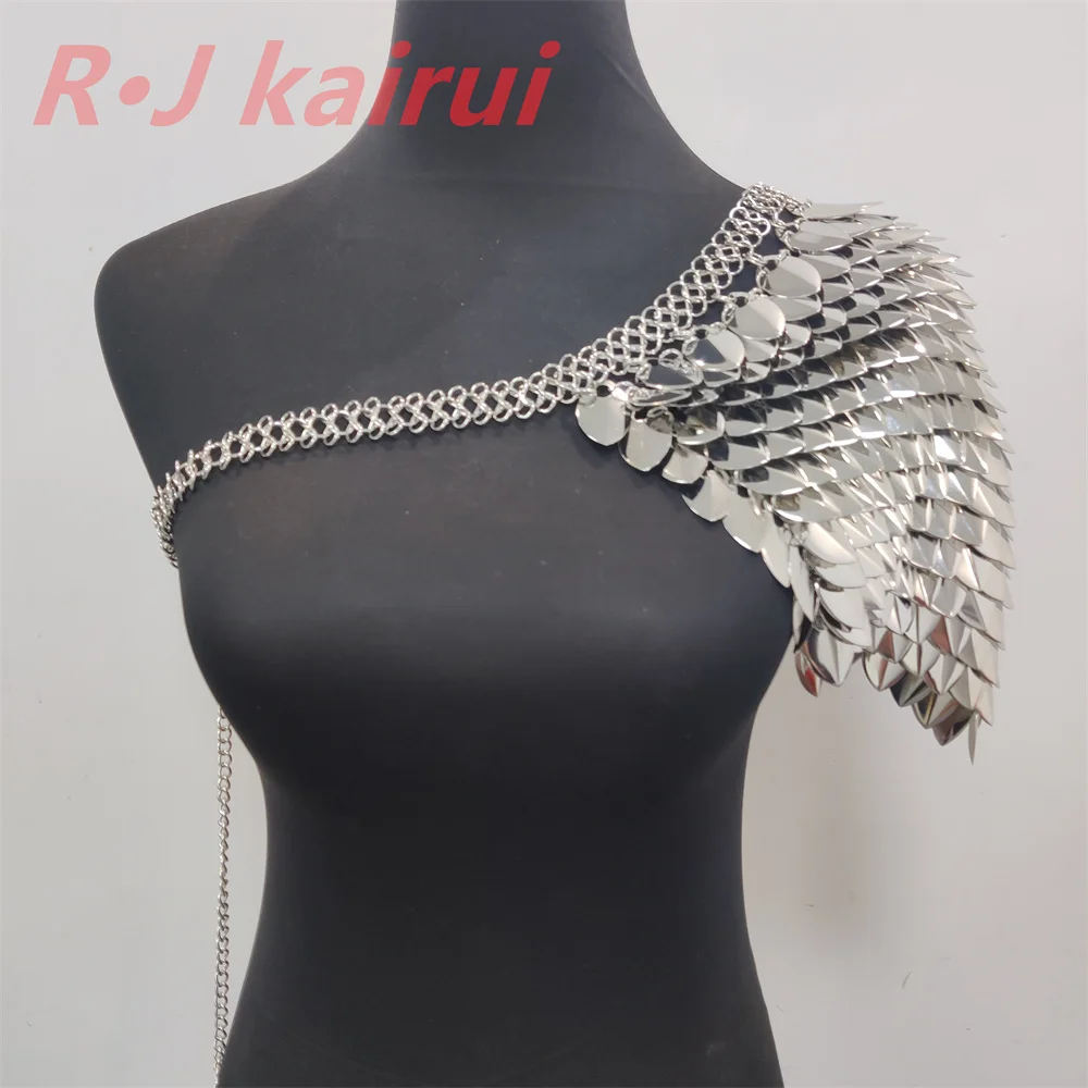 

Новая модная цепочка на шею и плечо RJFS102 с чешуей русалки, многослойная цепочка с чешуей дракона, украшение на плечо, 6 цветов