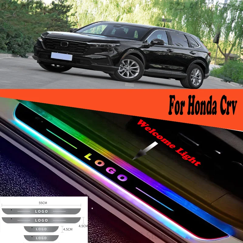 

For Honda Crv Car Door Sill Light Customized Logo LED Welcome Threshold Pedal Lamp Accessories