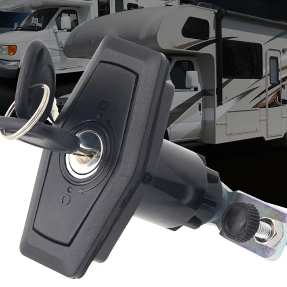 Door Lock With 2-Keys Compartment Door Cabinet Push Camper Door Lock Household Replacement Hardware Supplies