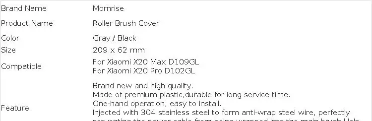 Central Roller Brush Cover For Xiaomi Robot Vacuum X20 Max / X20 Pro Vacuum Cleaner Accessories Replacement Spare Parts