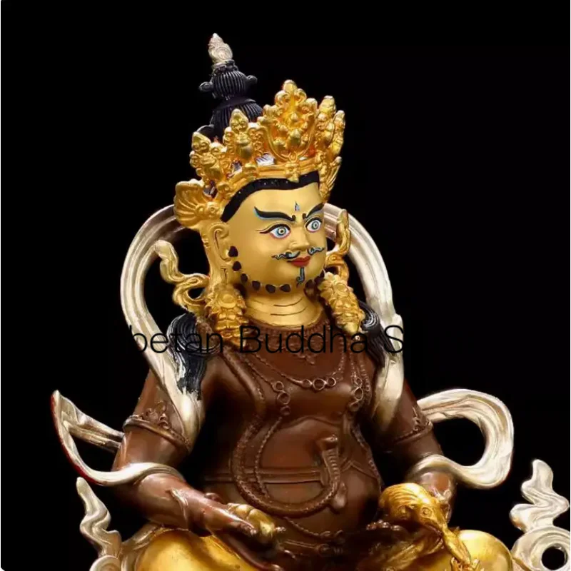 21.5cm Pure copper gilded gold gilded silver yellow wealth god Buddha statue ornament Buddha hall