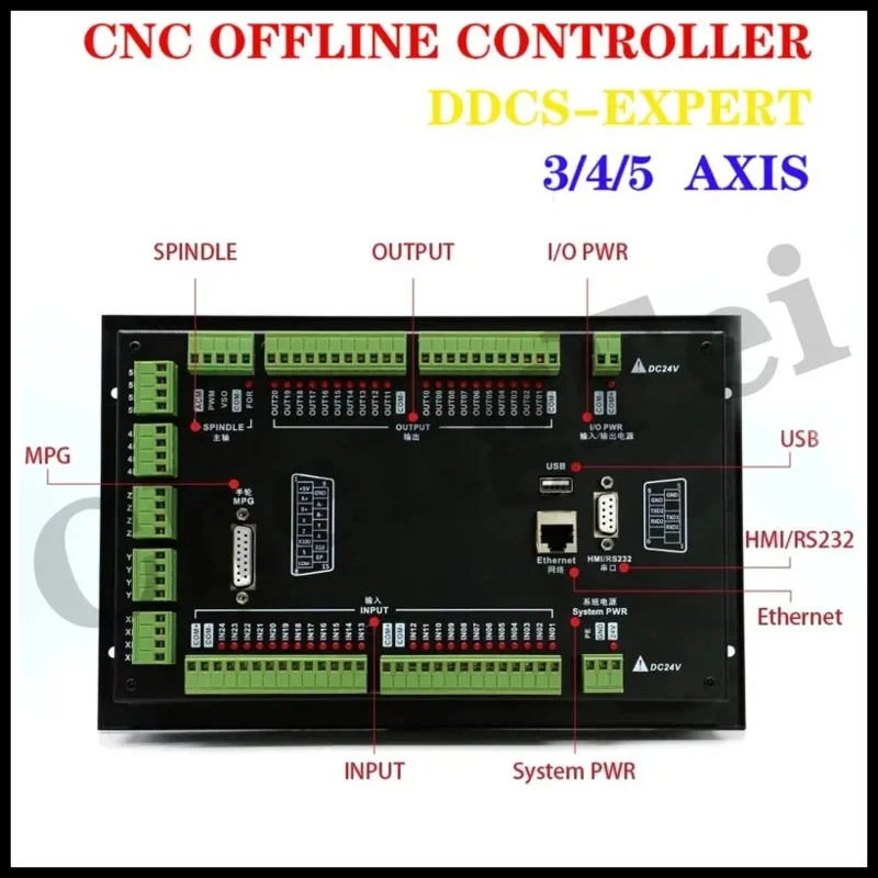 Cnc Ddcs expert Plc 3/4/5 Axis Offline Motion Controller 1mhz G Code Better Than Ddcsv3.1 System With Atc Extended Keyboard