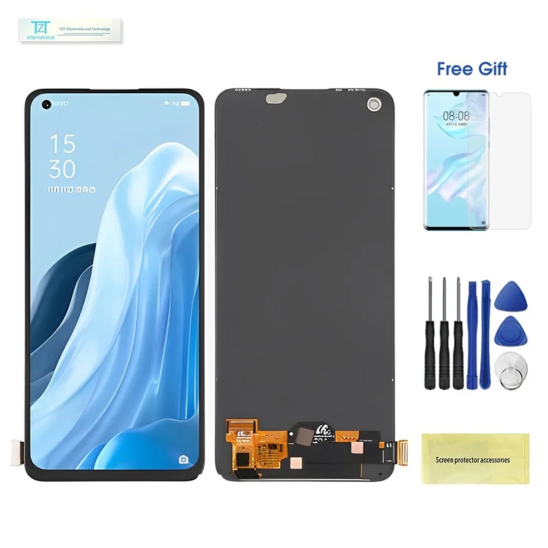 【DIY-With Frame】Super Amoled for OPPO Reno 8 5G LCD Display Touch Screen Replacement Digitizer Assembly Original OLED Material