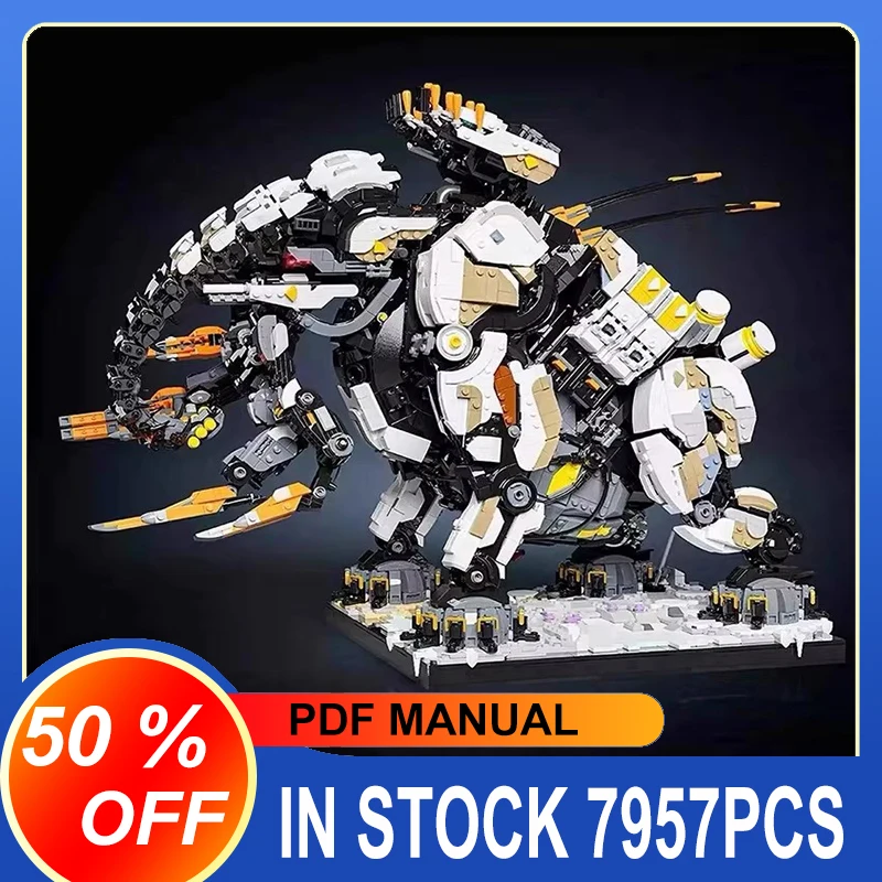 

MOC Horizon Dawn Thunders Zero Giant с длинной шеей Mecha Beast Tooth, набор строительных блоков, механический жираф, монстр, кирпичи, игрушка