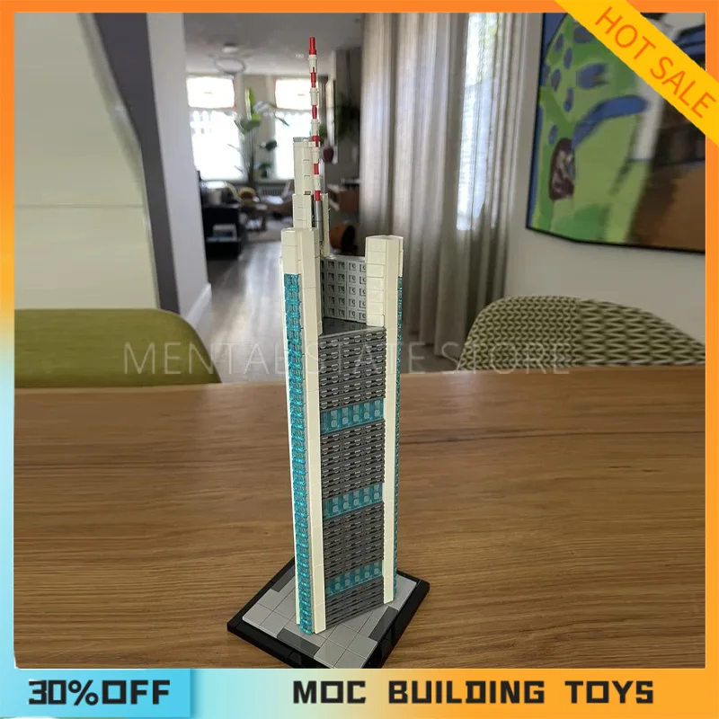 864PCS Customized MOC Commerzbank Tower 1:800 Scale Building Blocks Technology Bricks DIY Creative Assembly Education Toy Gifts