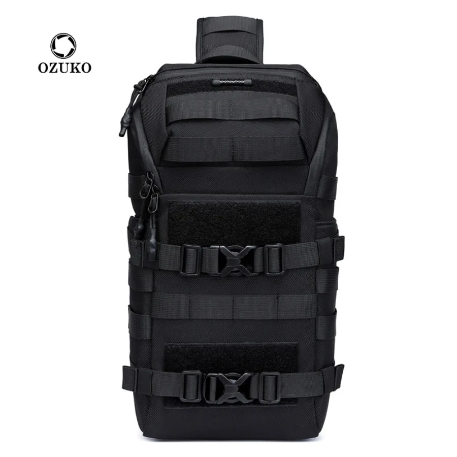 

【Новый стиль】Мужская тактическая нагрудная сумка OZUKO, водонепроницаемый рюкзак модного бренда, многофункциональная сумка для активного отдыха, езды на велосипеде, пеших прогулок.
