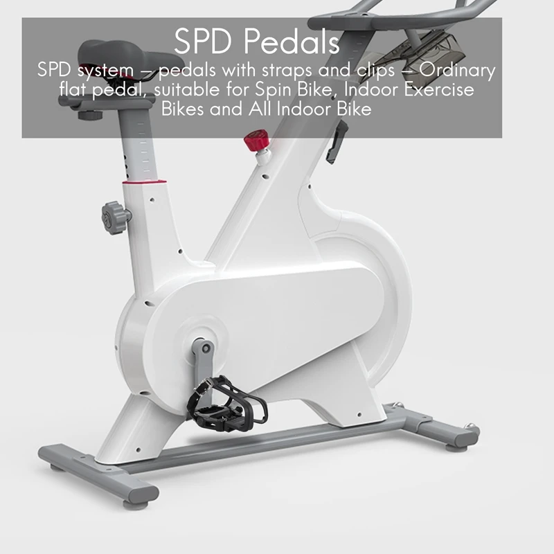 Quality SPD Pedals With Toe Clip Straps For Shimano SPD Pedals Bike Peloton Pedals Indoor Exercise Cycling Pedals