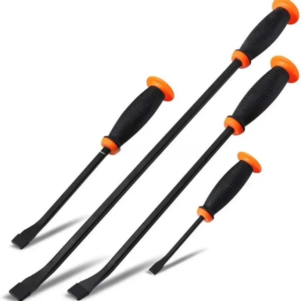 Heavy Duty Pry Bar Industrial Thicken Tire Crowbar Angled End Handled Pry Bar Set with Ergonomic Handles for Lifting and Prying