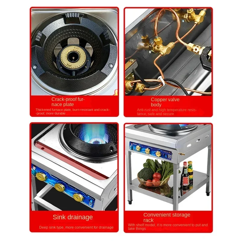 موقد حريق منزلي شرس موقد غاز تجاري شعلة واحدة متوسطة وعالية الضغط موقد غاز مسال موفر للطاقة موفر غاز