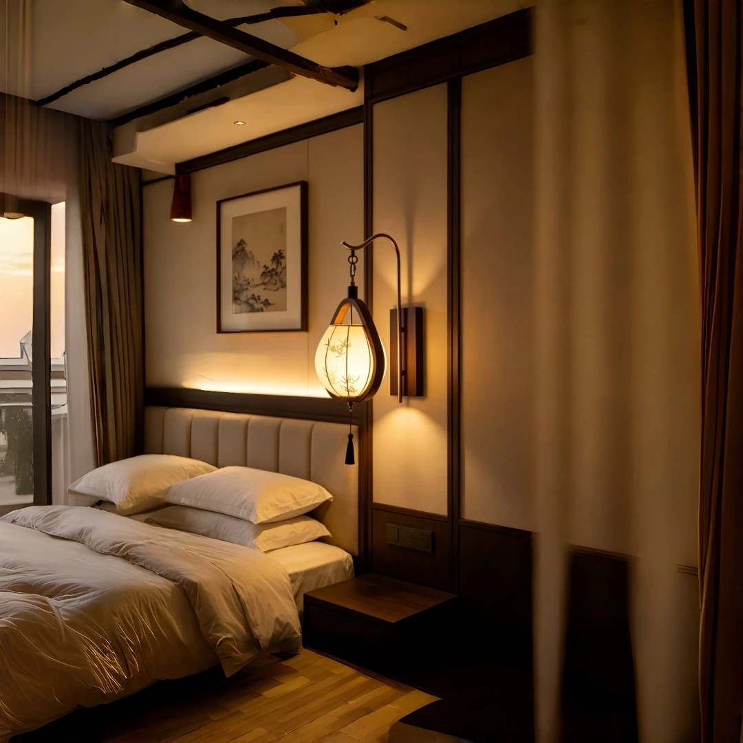 

Новый китайский настенный светильник-фонарь из бамбука, восточный настенный светильник для спальни, гостиной, коридора, чайной комнаты, ресторана, домашнего декора, E27