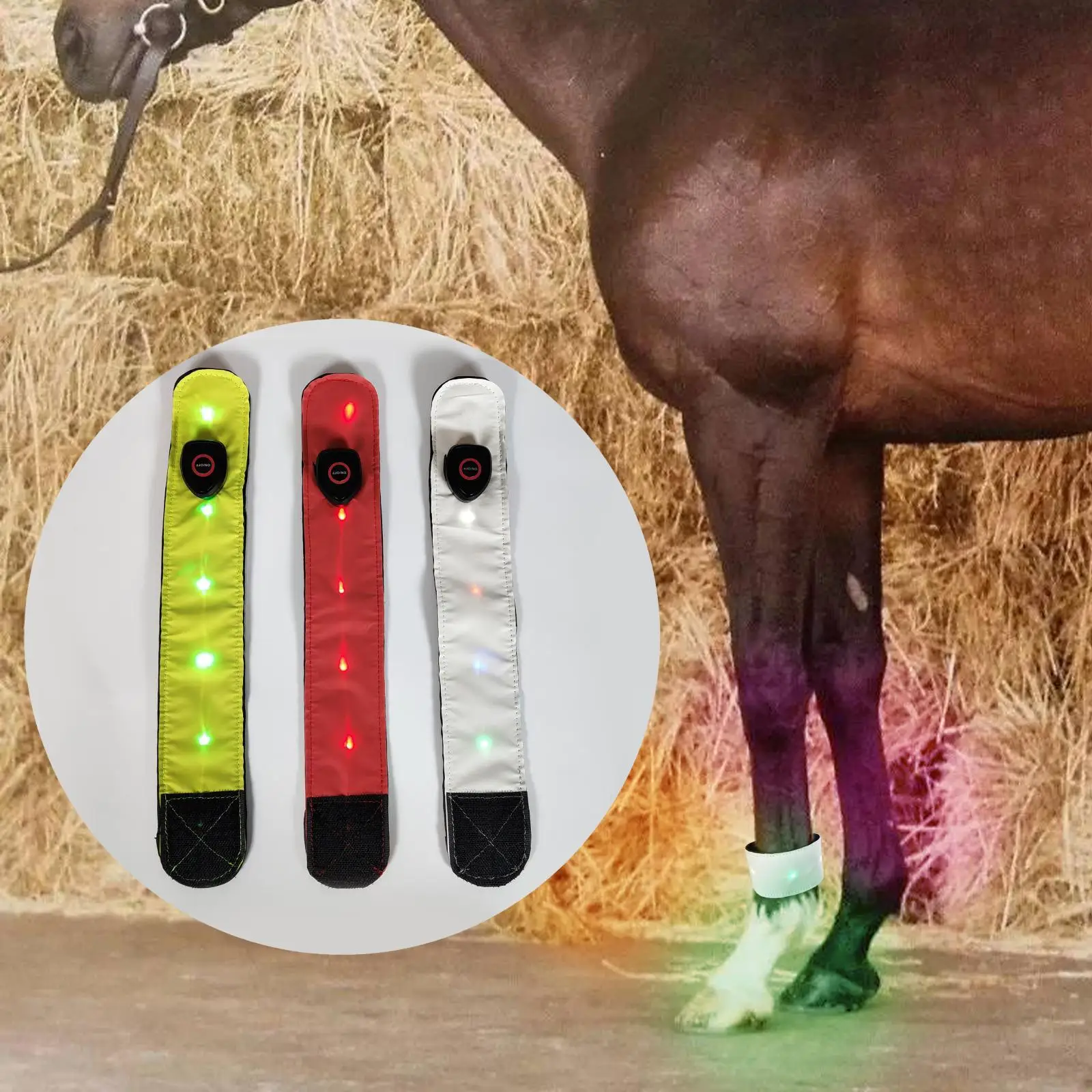 Cinghie riflettenti per caviglie a LED per cavalli Cinghie per cinture per gambe Legging Sport equestre per saltare all'aperto