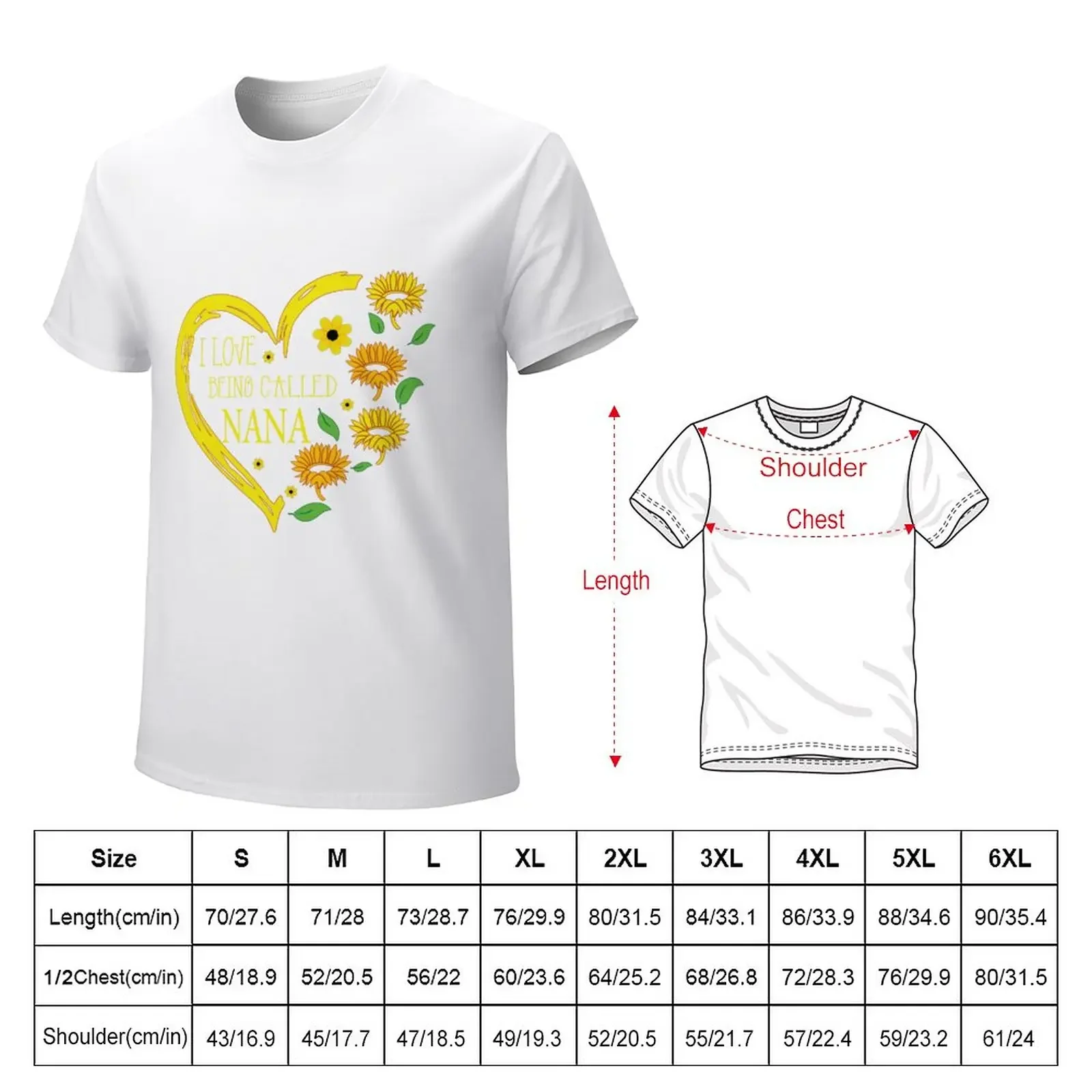 I Love Being Called Nana | Sunflower | Happiness Is Being A Nana T-Shirt boys animal print blanks men clothing