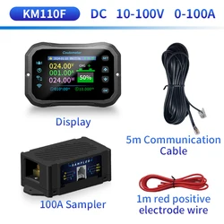 KM110F Coulomb meter with WIFI, high-precision bidirectional current detection, displays battery voltage & power for RV & EV.