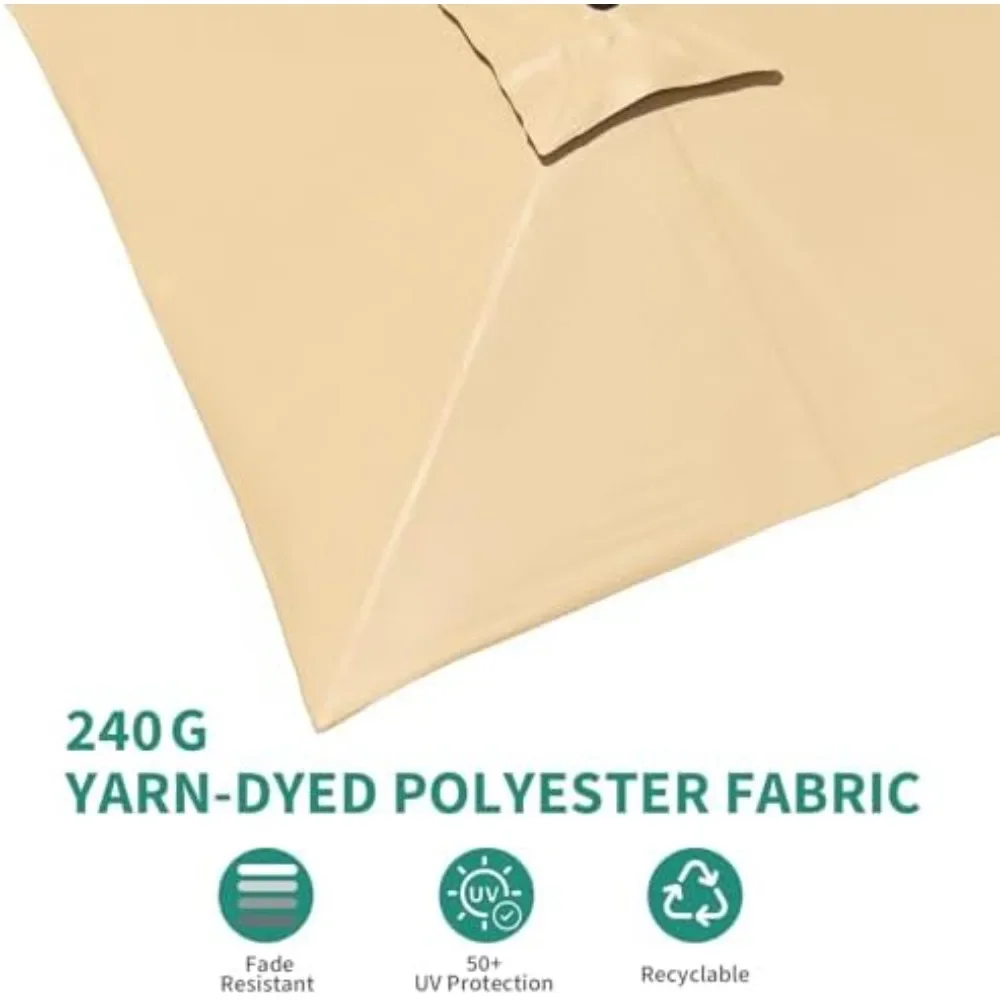 10x10 FT Patio Umbrella  Large Rectangle Umbrella Outdoor Market Umbrellas 360 Rotation Offset Hanging Outdoor Shade