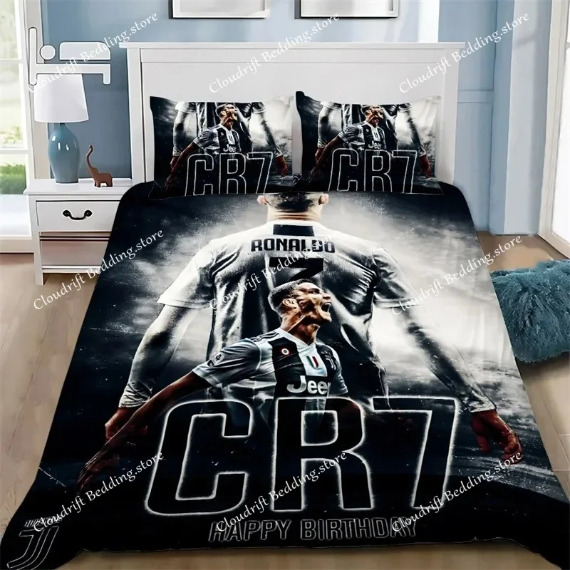 

3D NEW Duvet Cover Pillowcase Bedding Set Football CR7 R-Ronaldos Adult Boy Girl Bedroom Decoration Children Single Double Large