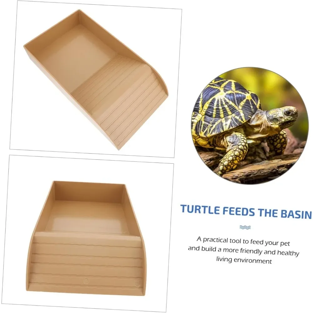 Schildkröten-Badebecken-Futternapf, langlebiger Reptilien-Wassernapf für Box, Schildkröten, Frösche und Haustiere, leicht zu reinigendes Lebensraum-Zubehör – Detail 24