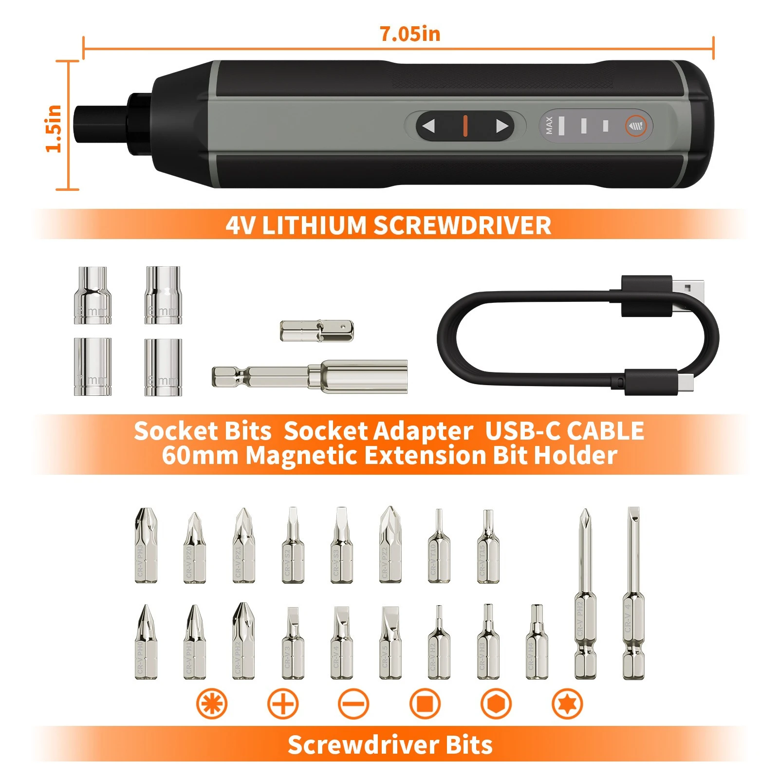 Electric Screwdriver Fully Automatic Portable Rechargeable Household Small Screwdriver Multi-functional Screw Batch Sleeve