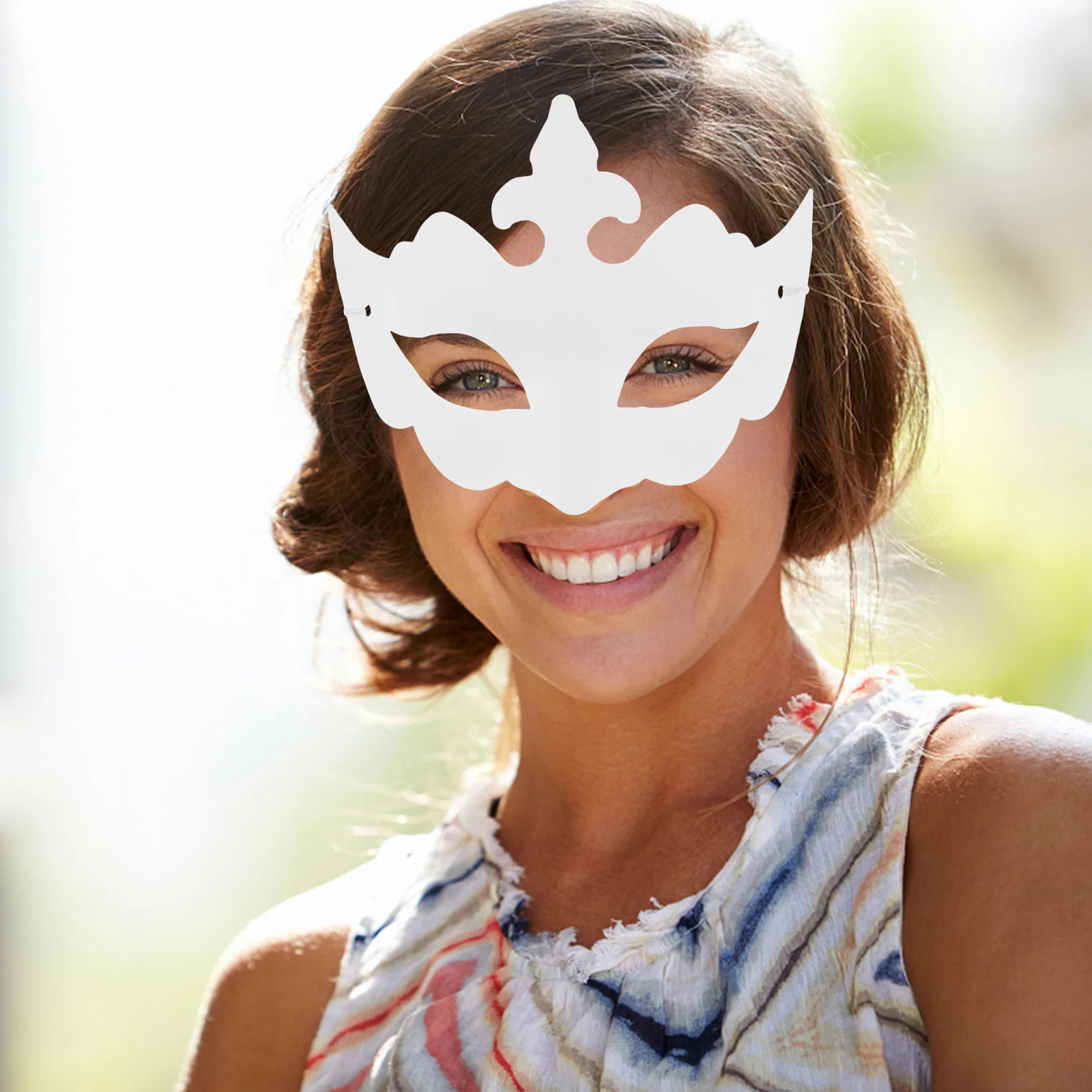 6 uds DIY máscaras en blanco pintables máscaras de pulpa blanca para Halloween fiesta de cumpleaños Cosplay suministros de mascarada máscara blanca DIY