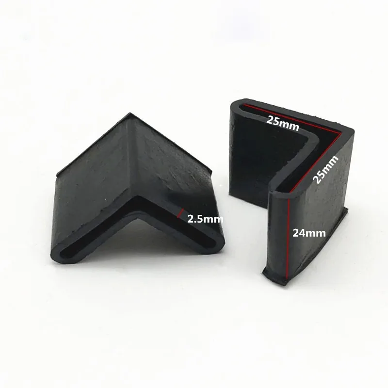 L Type Rubber Base Non-Slip Foot Pad Slotted Angle Bar Triangle Feet Shelf Iron Bed Foot Cover Protective Rubber Sleeve