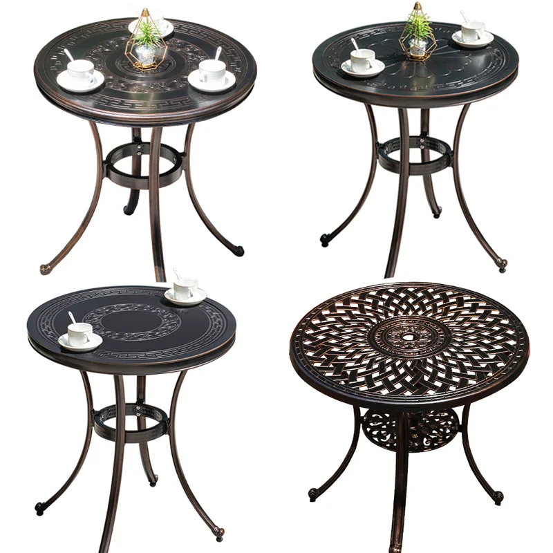 2024 New Outdoor 66cm Cast Aluminum Table, Iron Art Tea Table for Outdoor Balcony,Garden,Courtyar,Hotel Urniture Waterproof