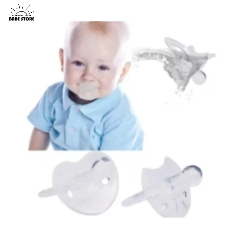 Pacifier Newborn Food Grade Kids Boy Girl Pacifier All Silicone Flat Head Round Head Baby Comfort Toy Baby Anti-cry Fake Nipple