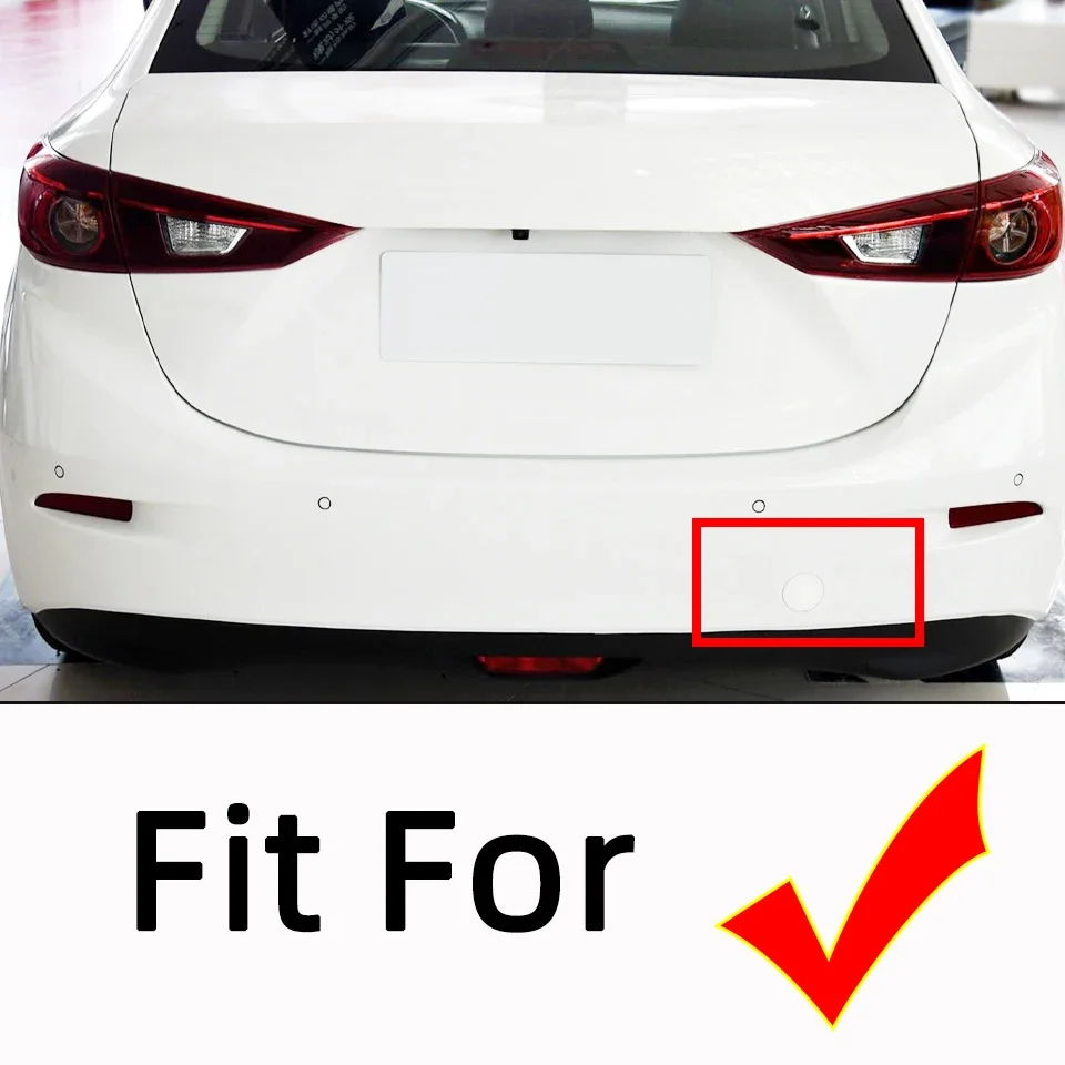 Car Rear Bumper Tow Hook Trailer Cover Lid For Mazda 3 Axela Sedan 2013-2019 Towing Hauling Eye Cap Housing Shell Garnish Trim