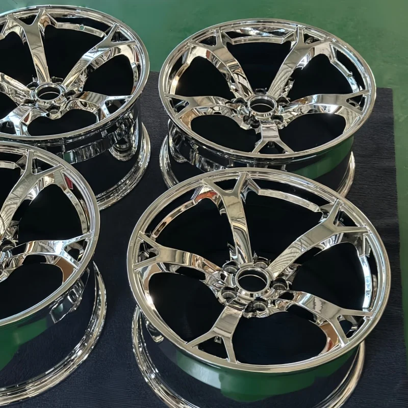 Custom Chrome Five Spoke One-Piece Forged Aluminum Wheels 18-21 Inch Universal Passenger Car Rims 5 Year Warranty